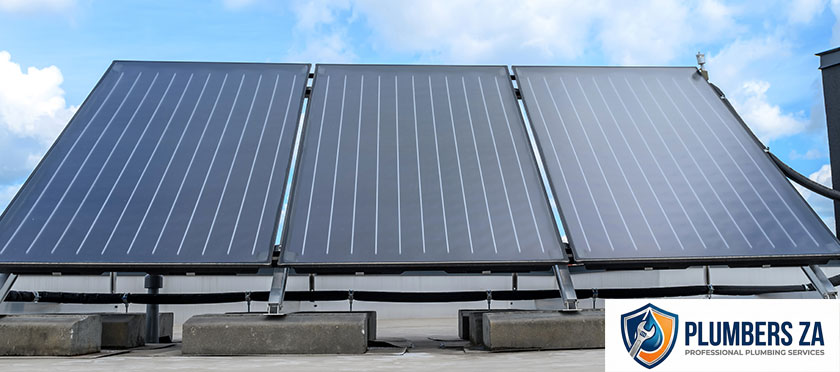 Solar geyser installation services by Plumbers ZA installing solar hot water systems in Gauteng